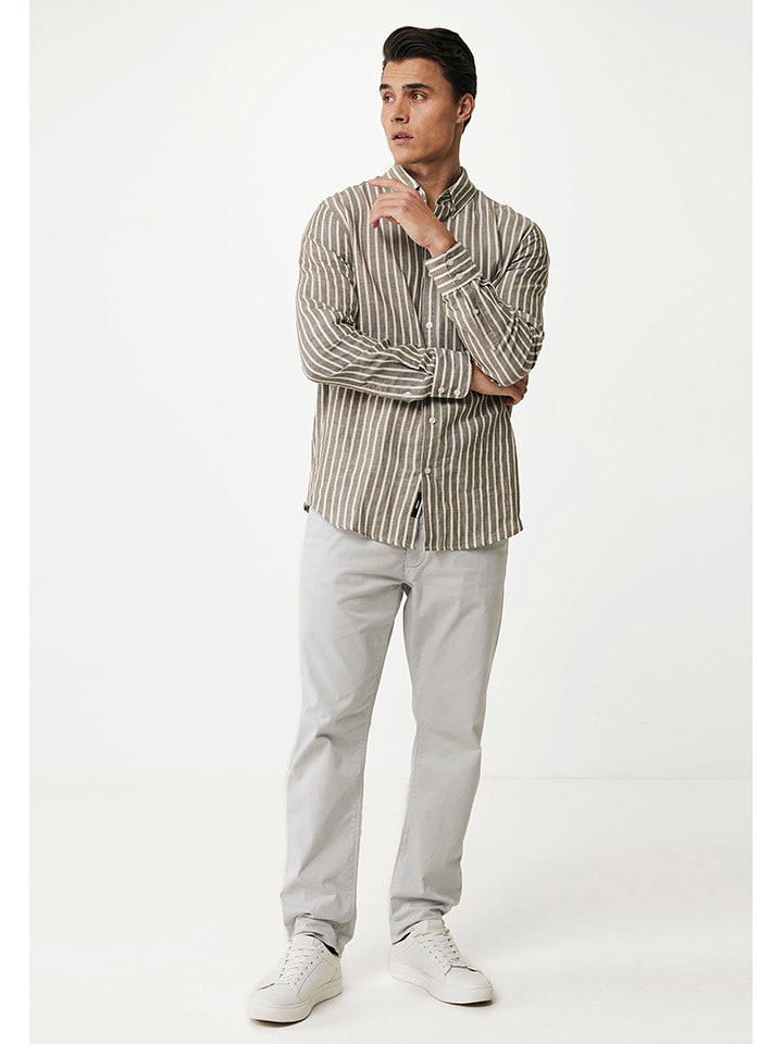 

Mexx Рубашка "Aiden" бело-хаки цвета