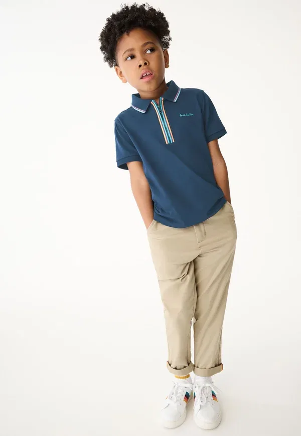 Поло regular fit Paul Smith Junior, темно-синий