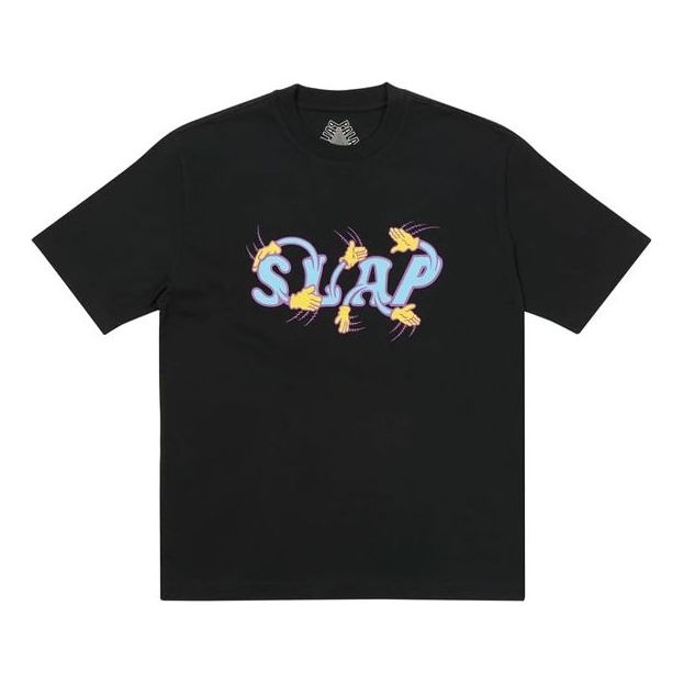 

Футболка PALACE x Slap Magazine Crossover Hands Funny Alphabet Pattern Printing Short Sleeve Unisex Black, черный