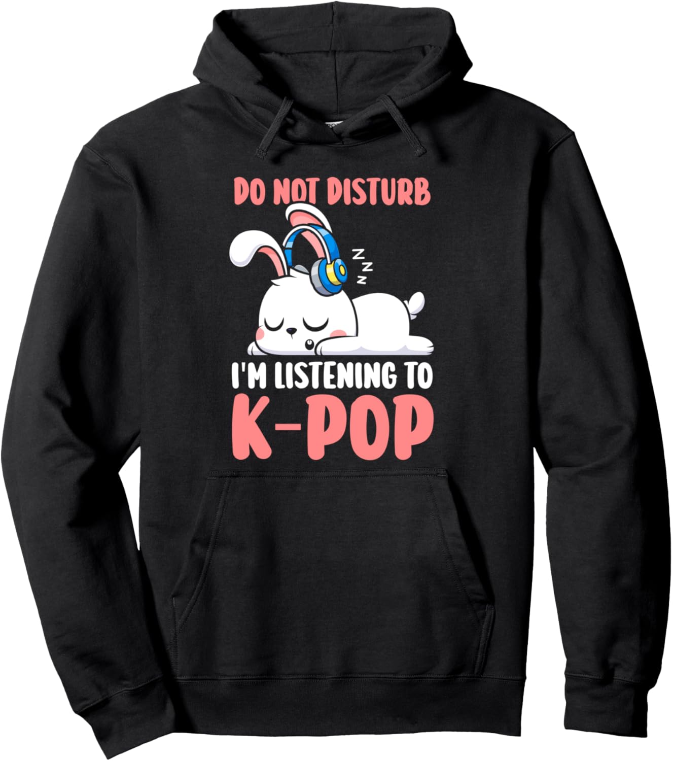 

Не беспокоить. Я слушаю K-pop. Толстовка с символикой K-pop K-Pop Merch Gifts, черный