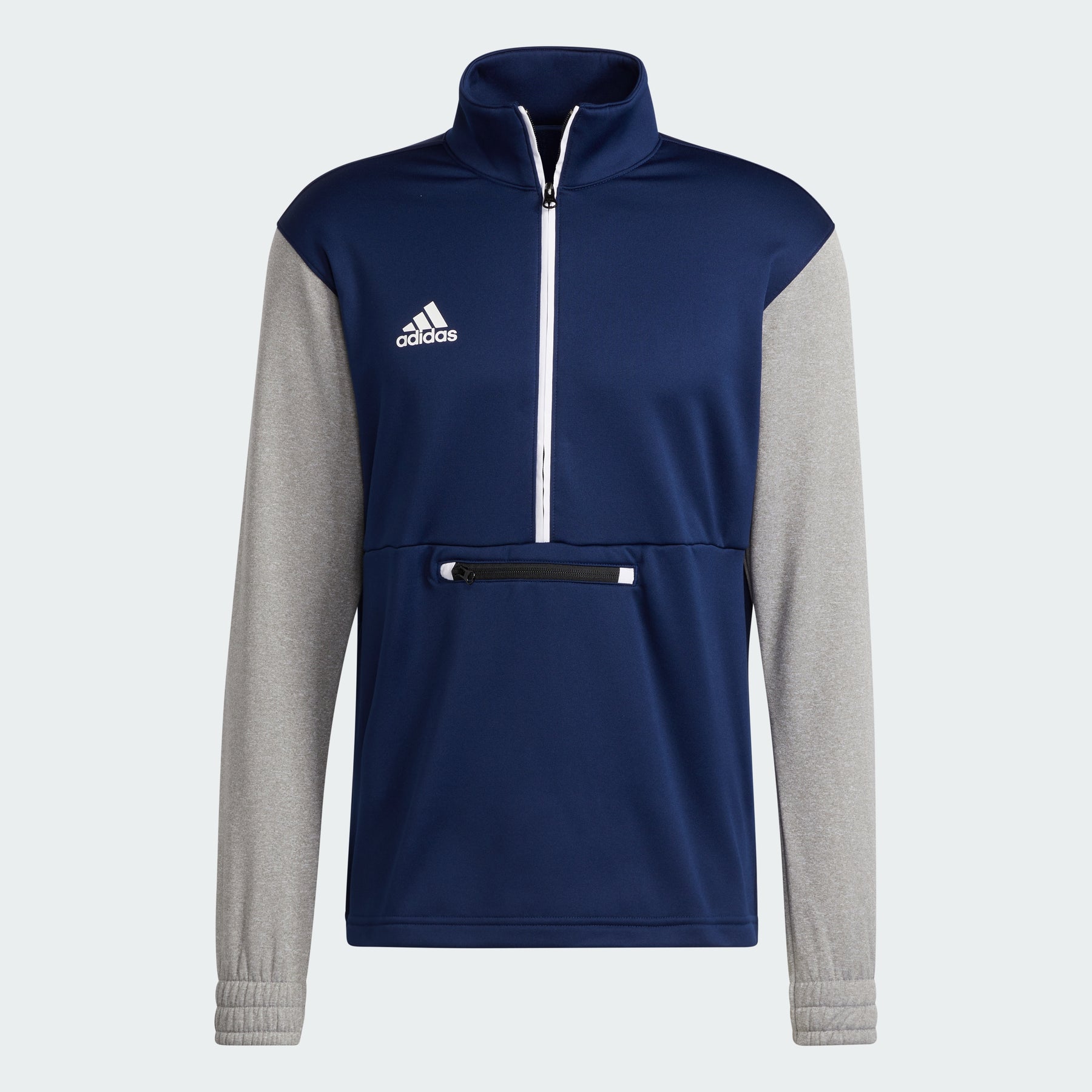 

Футболка с полумолнией Adidas, team navy/medium grey heather/white