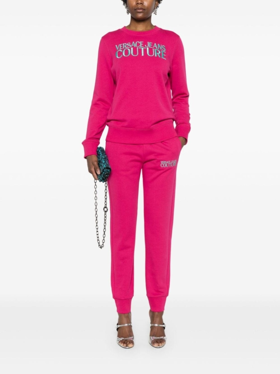 

Versace Jeans Couture толстовка с вышитым логотипом, розовый
