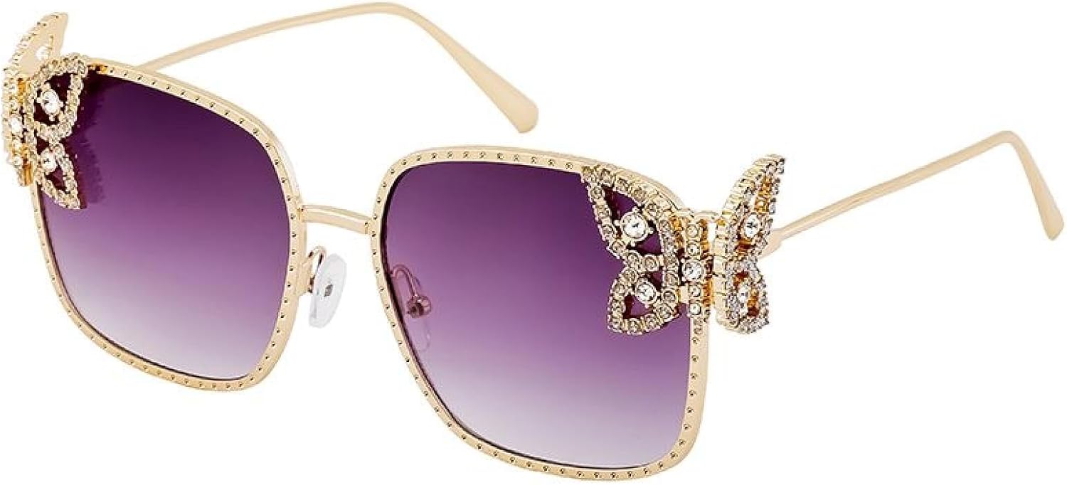 

Большие панк-солнцезащитные очки для женщин, роскошные винтажные металлические очки в крупной оправе, модель «бабочка», защита от УФ-излучения UV400 TVTBBVV, C2doublegray