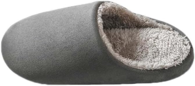 

JadeRich Женские и мужские тапочки из цельного замша для дома, с теплым мягким флисовым верхом, бесшумной подошвой и толстой стелькой, серый