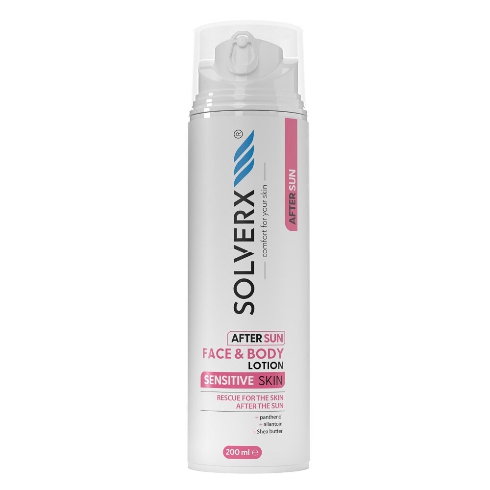 

SOLVERX, Успокаивающий бальзам для лица и тела Sensitive Skin After Sun, 200 мл