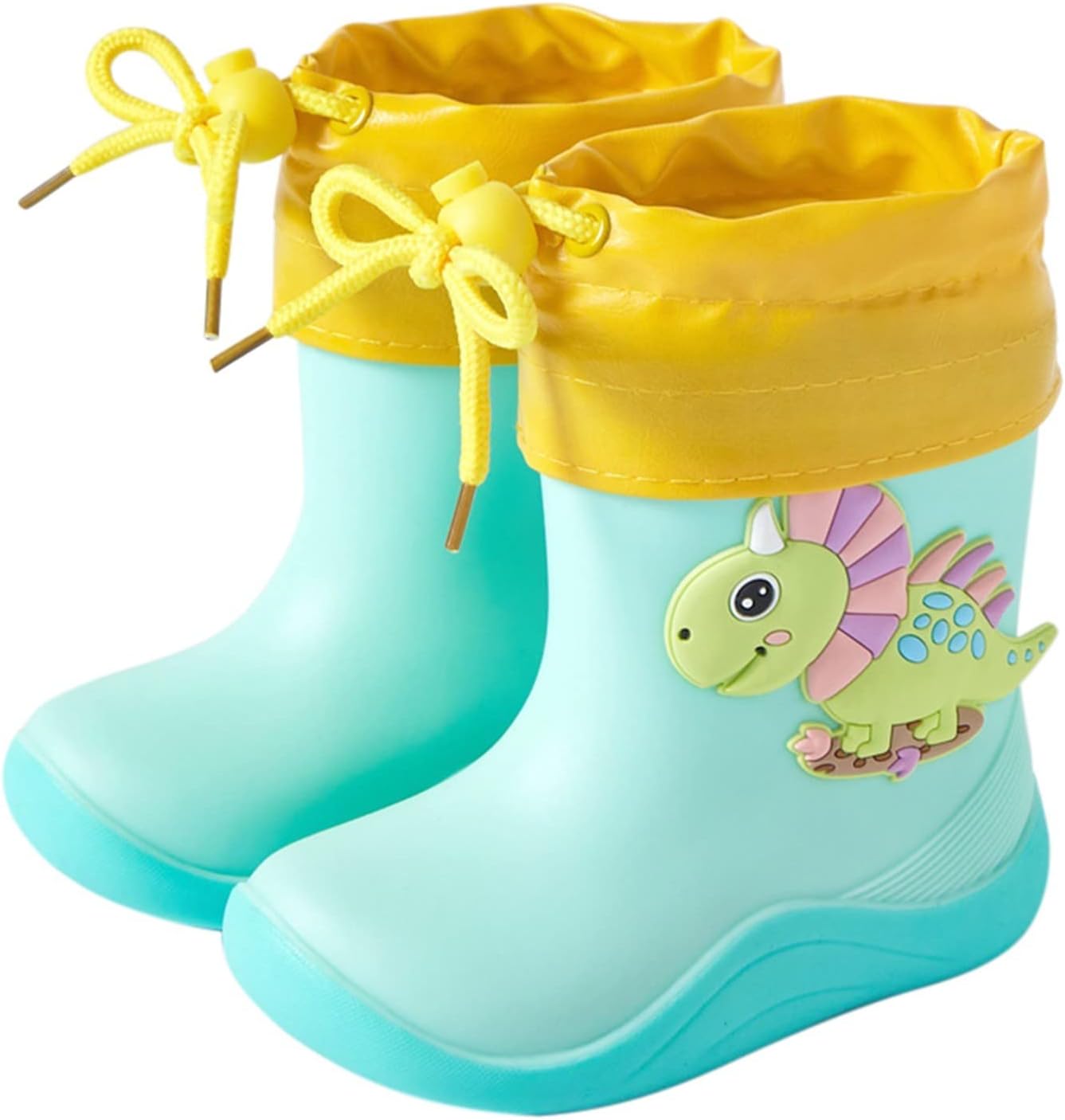 

Детские резиновые сапожки для дождя, водонепроницаемые резиновые сапоги для мальчиков и девочек с забавными узорами, детские грязевые сапоги Generic, зеленый