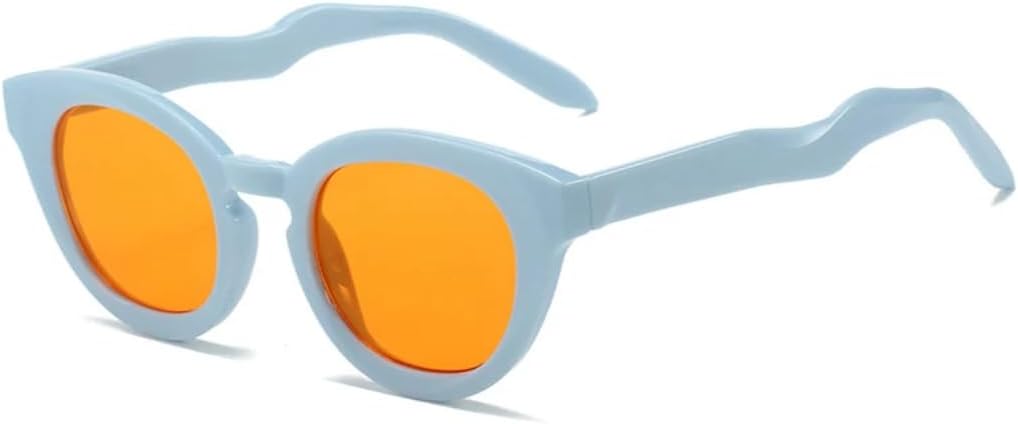 

Модные солнцезащитные очки с овальными прозрачными линзами и градиентом цвета океана, женские, с защитой от УФ-излучения UV400, винтажные, мужские UATXTAU, Blue Orange