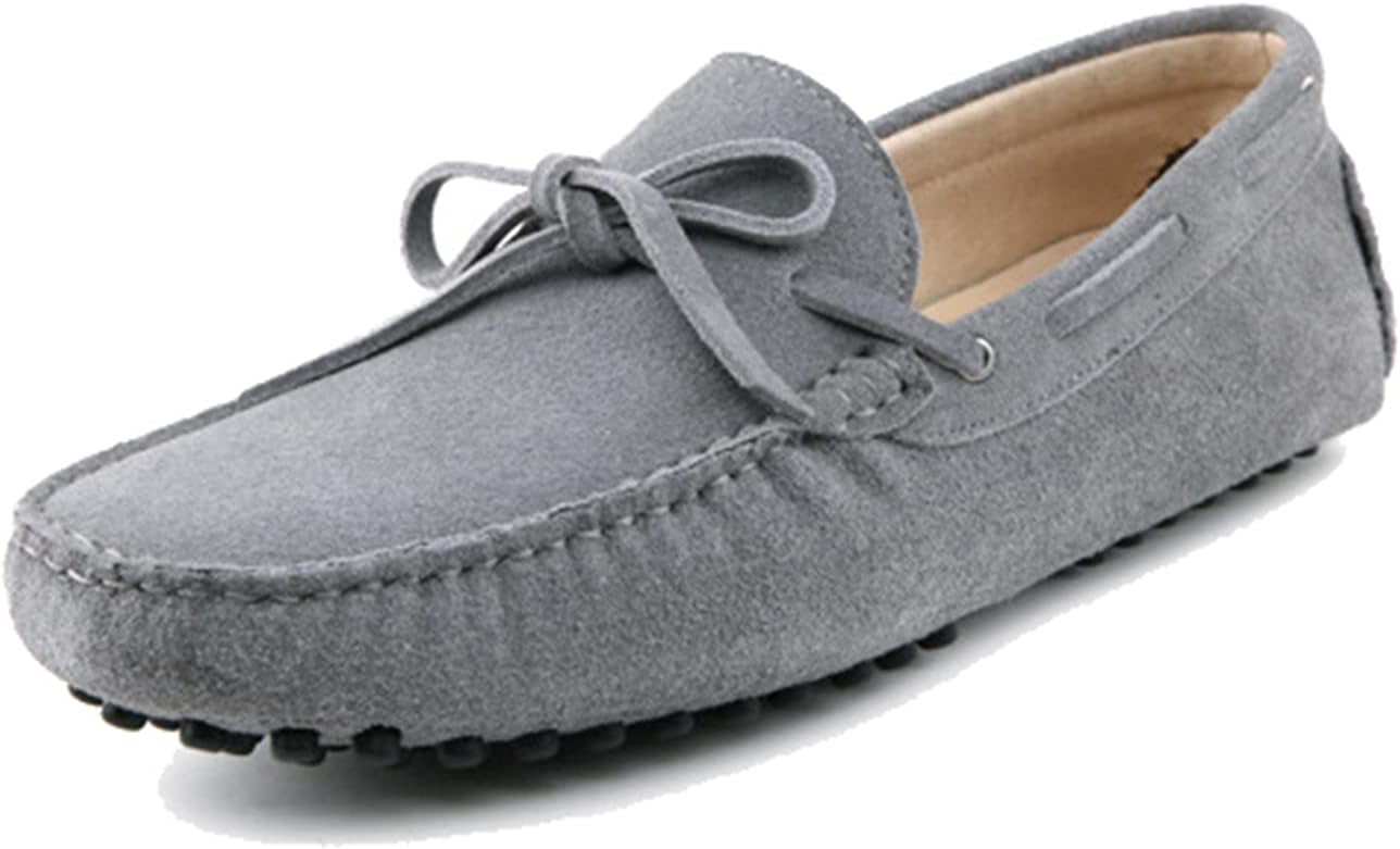 

Мужские повседневные мокасины LITNERMIA с шнуровкой, замшевой кожей, для вождения и лодочные туфли, светло-серый