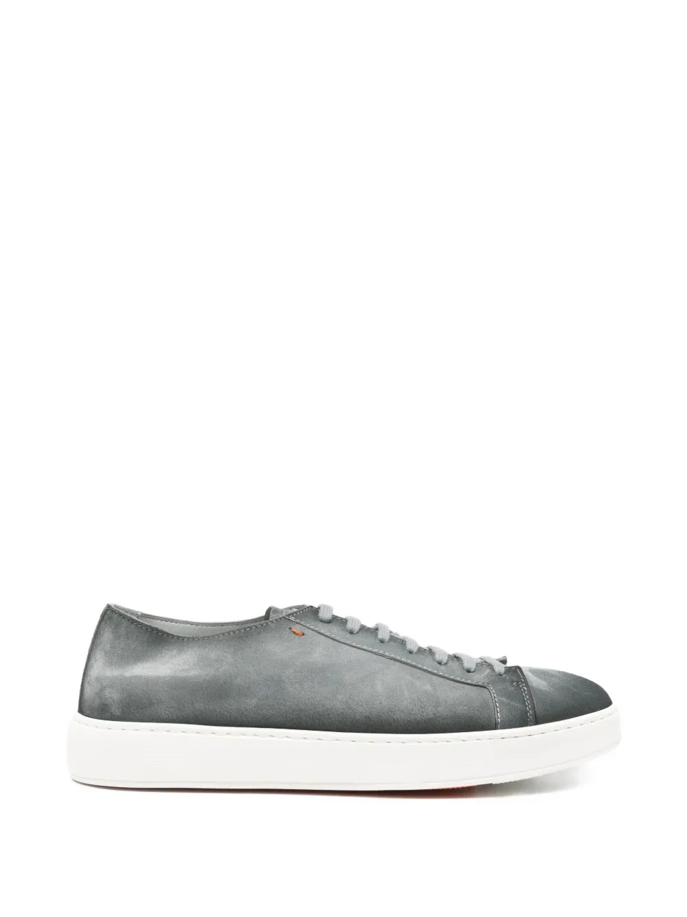 Замшевые кеды на шнуровке Santoni, серый