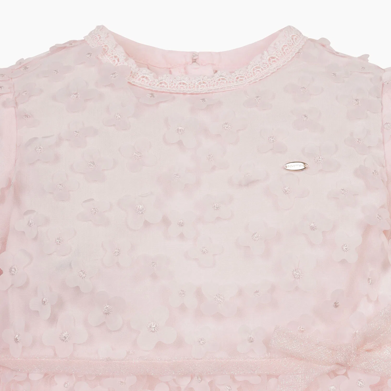 Детское розовое платье с цветочным узором от Benetton Kids — фото 3