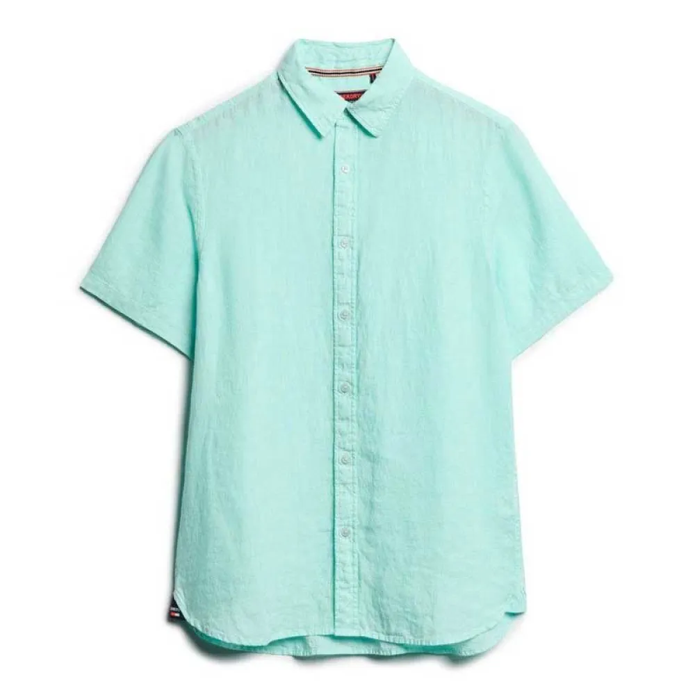 

Рубашка с коротким рукавом Superdry Vacation Linen, зеленый