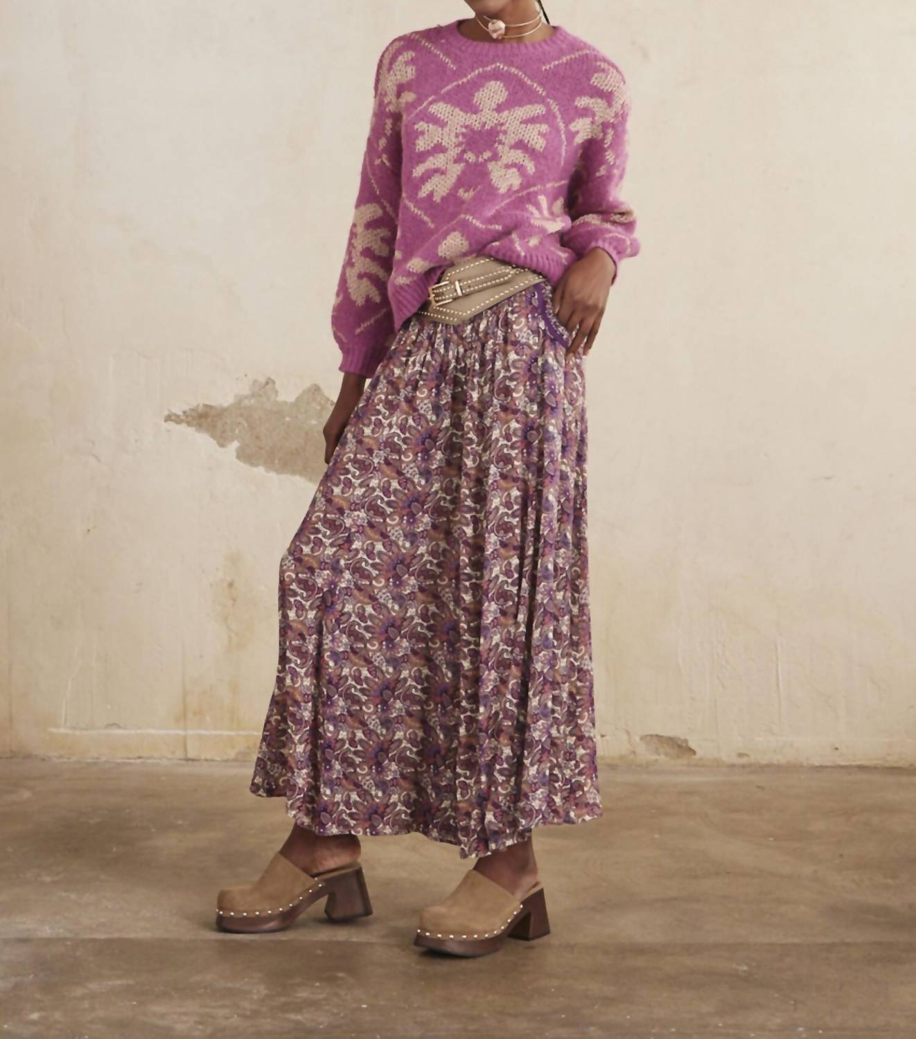 

Свитер Akina Jacquard Lurex в розовом цвете Nekane