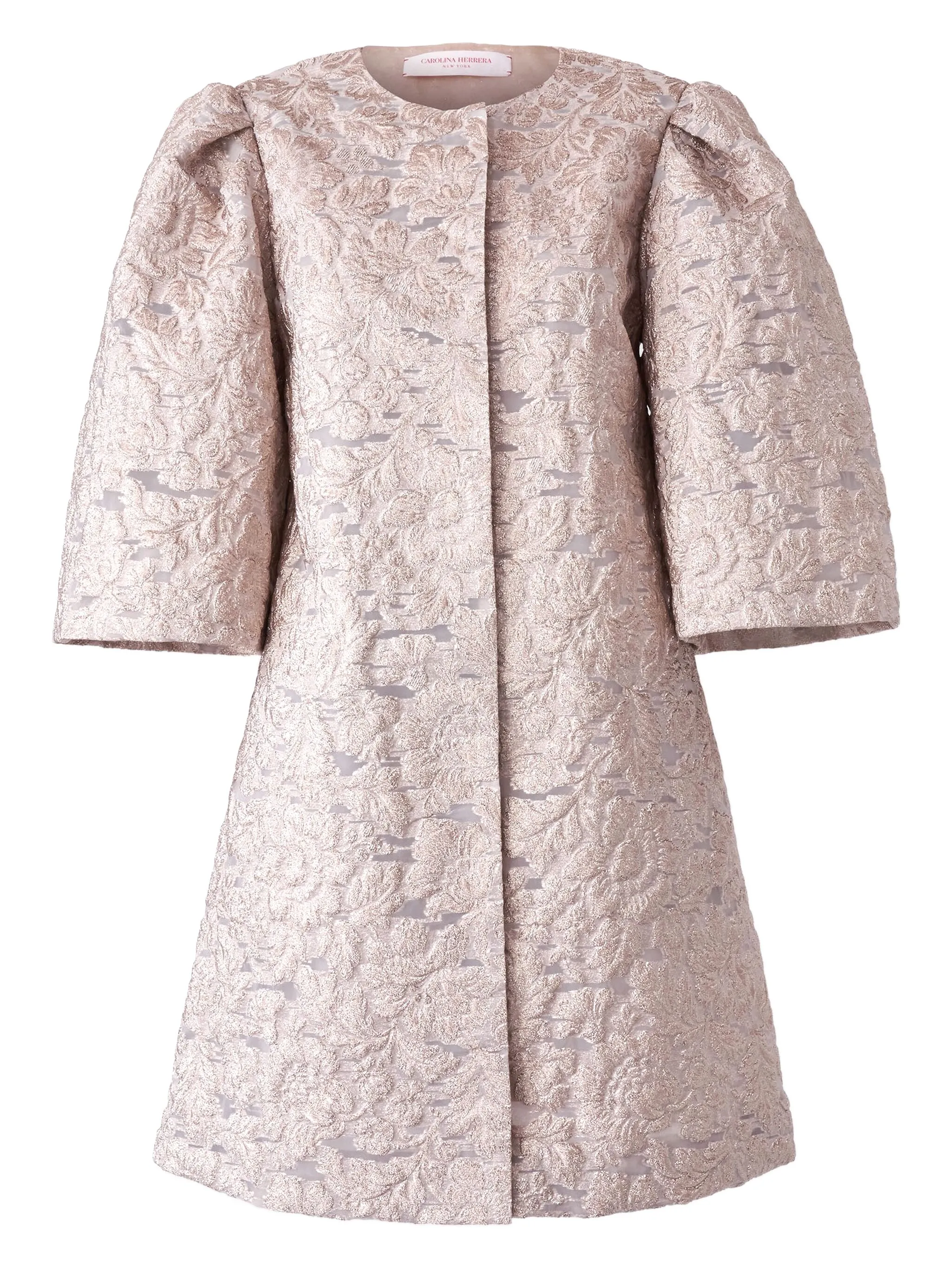 

Пальто с цветочной вышивкой Carolina Herrera, розовый