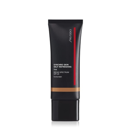 

Shiseido Synchro Skin Самоосвежающий тинт SPF 20 Легкое покрытие Тональный увлажняющий крем Срок службы 12 часов Увлажнение 24 часа Водонепроницаемый Устойчивый к блеску Некомедогенный Загар Кванзан 415