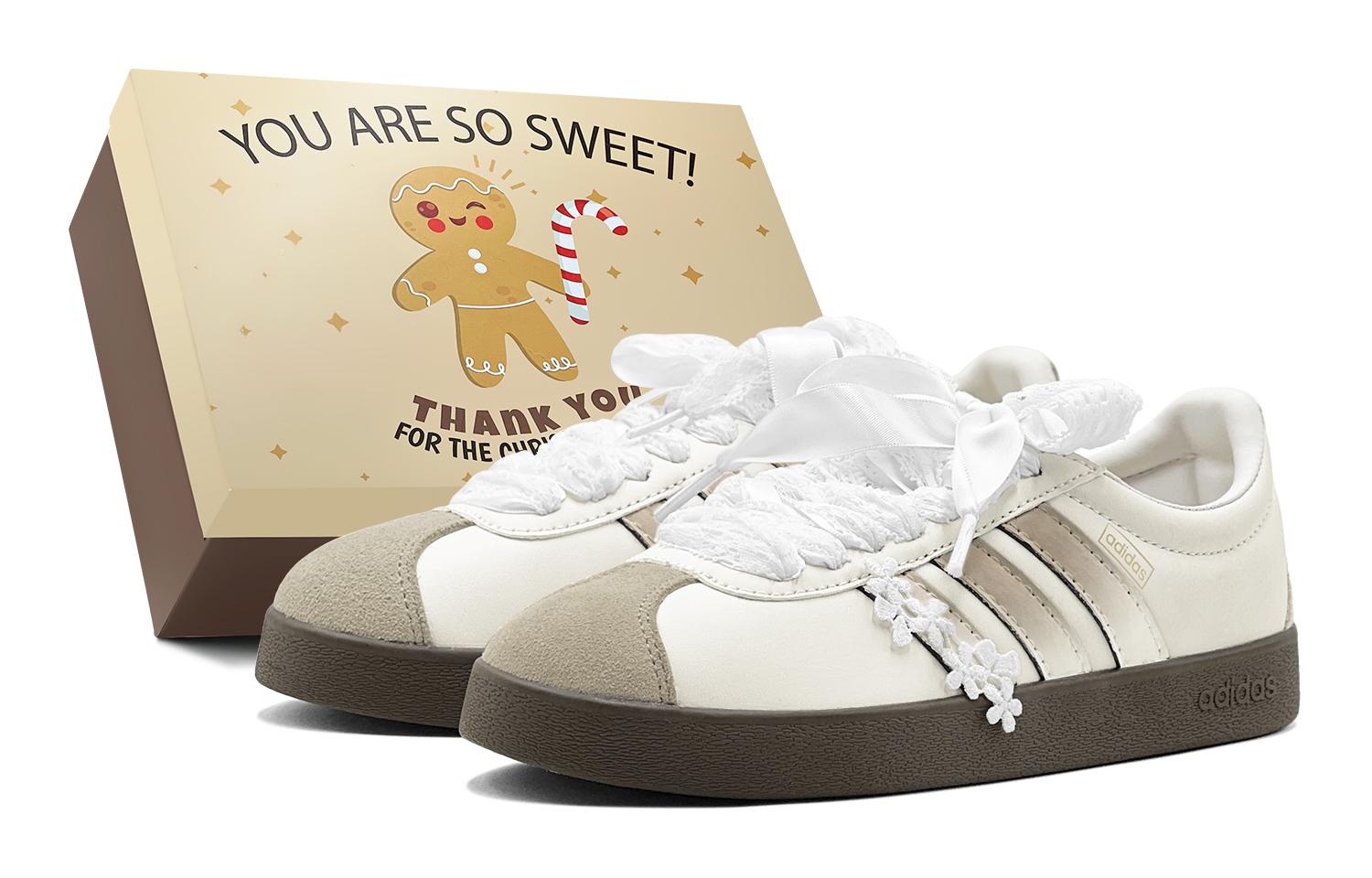 

Adidas Вл Корт Классик скейтборд обувь унисекс низкие белые верблюжьи, цвет Camel