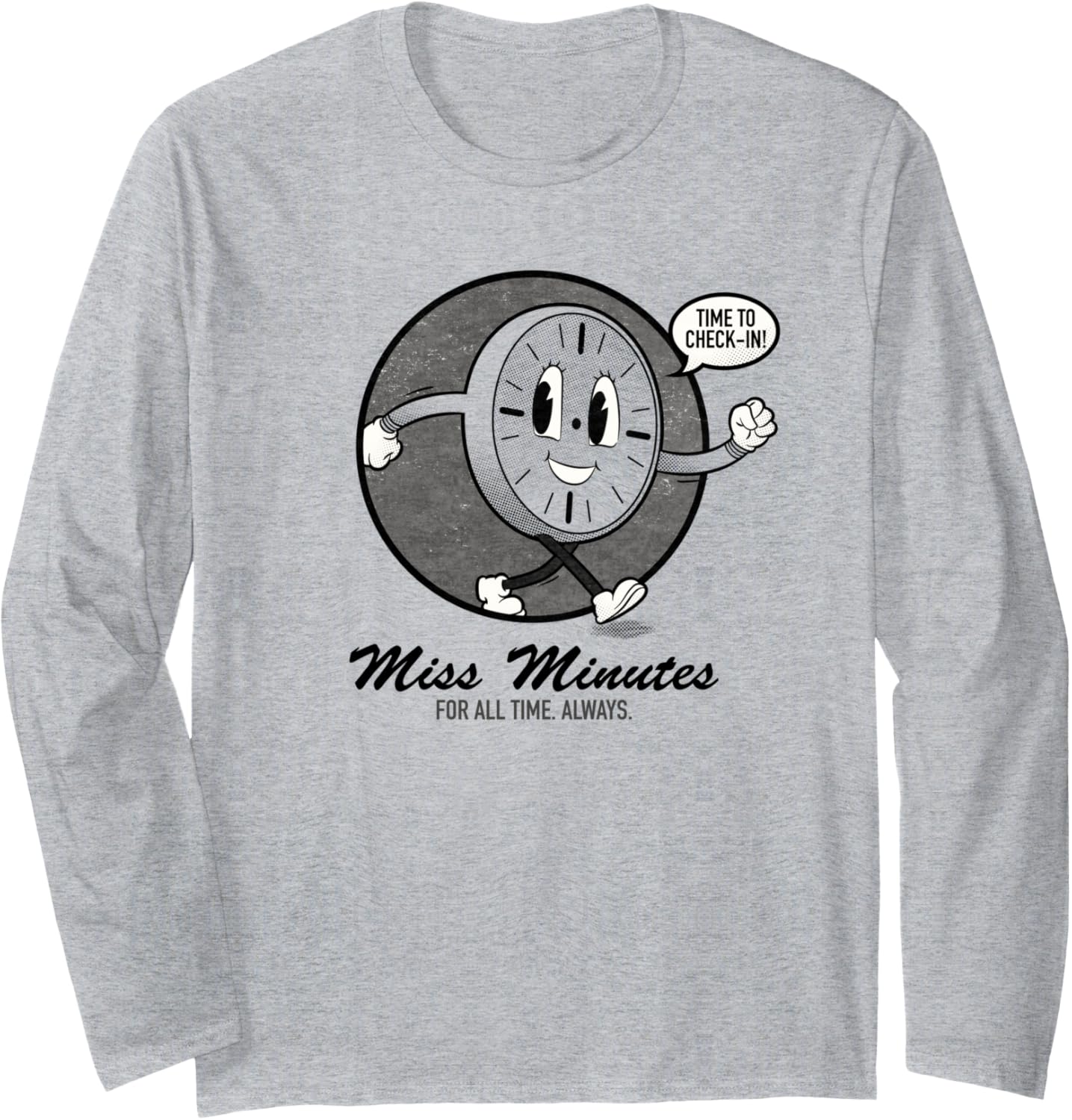 

Футболка с длинными рукавами в стиле ретро Marvel Rokimis Minute Time To Check In, серая