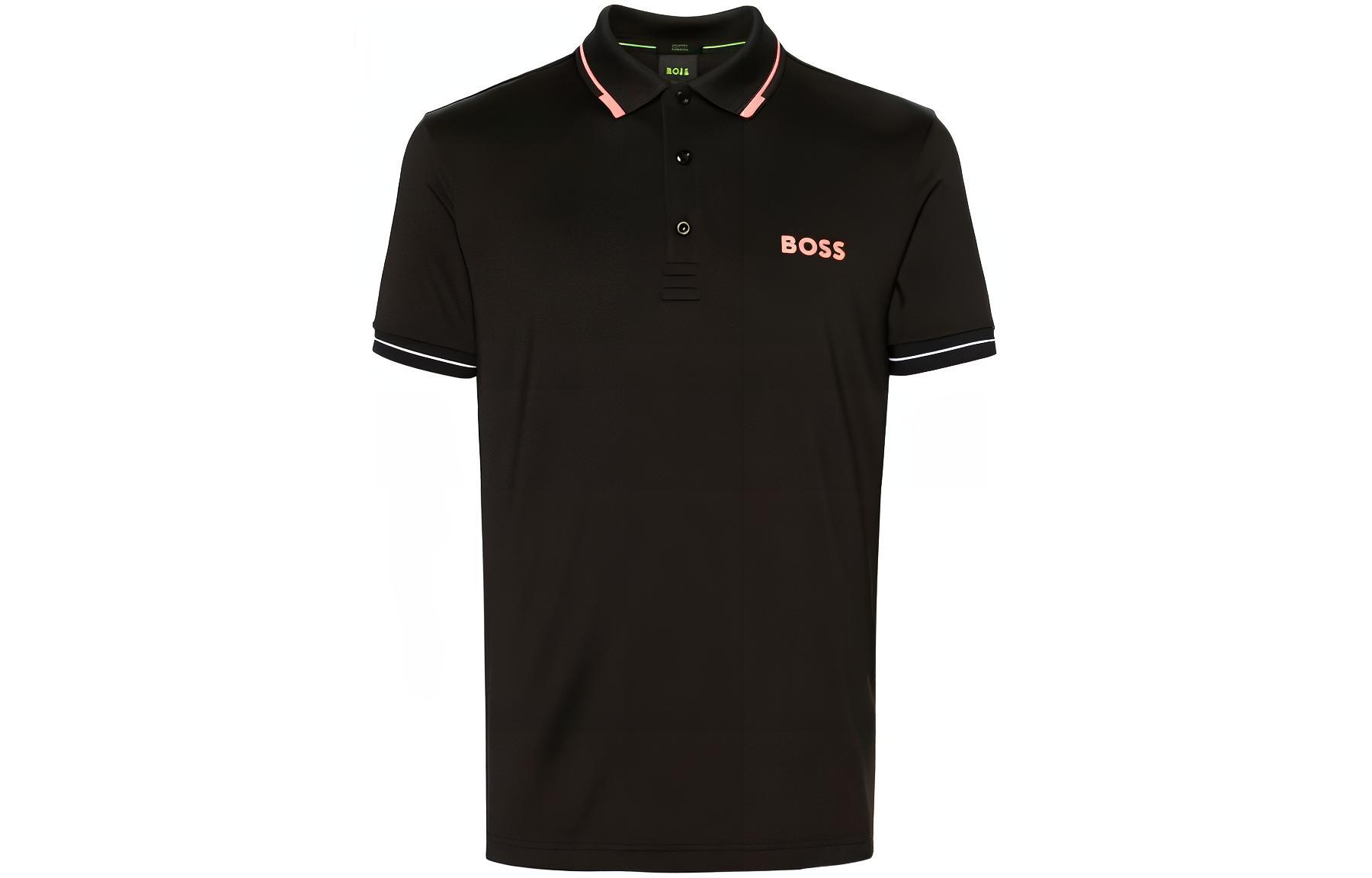

Футболка поло с логотипом HUGO BOSS, черная
