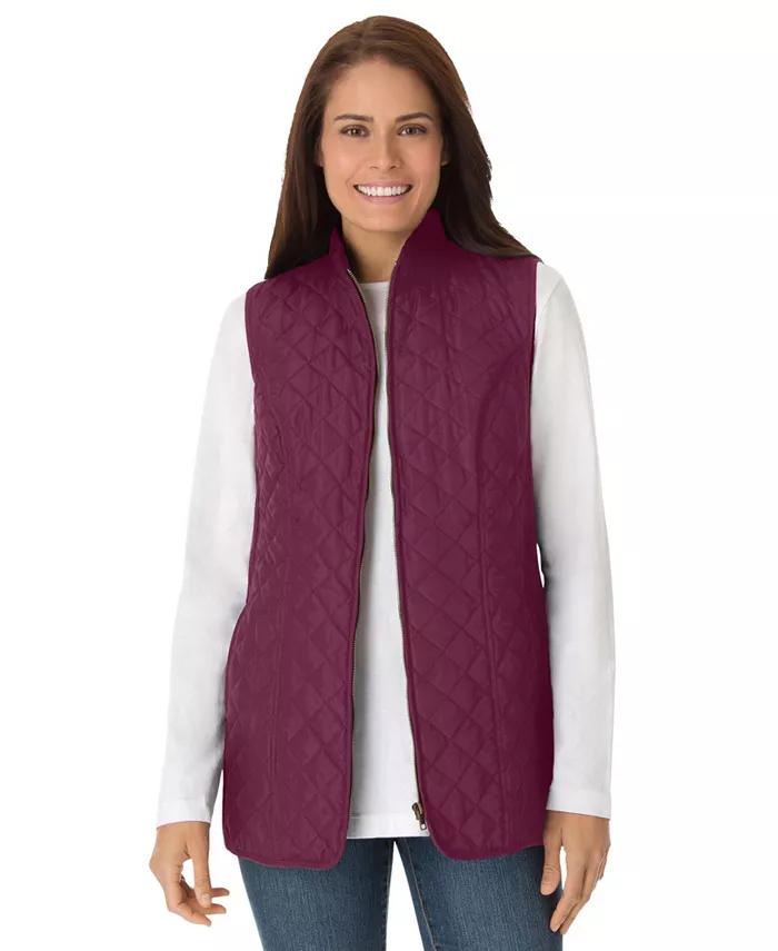 

Утепленная жилетка с молнией спереди размера Plus Size Woman Within, черный