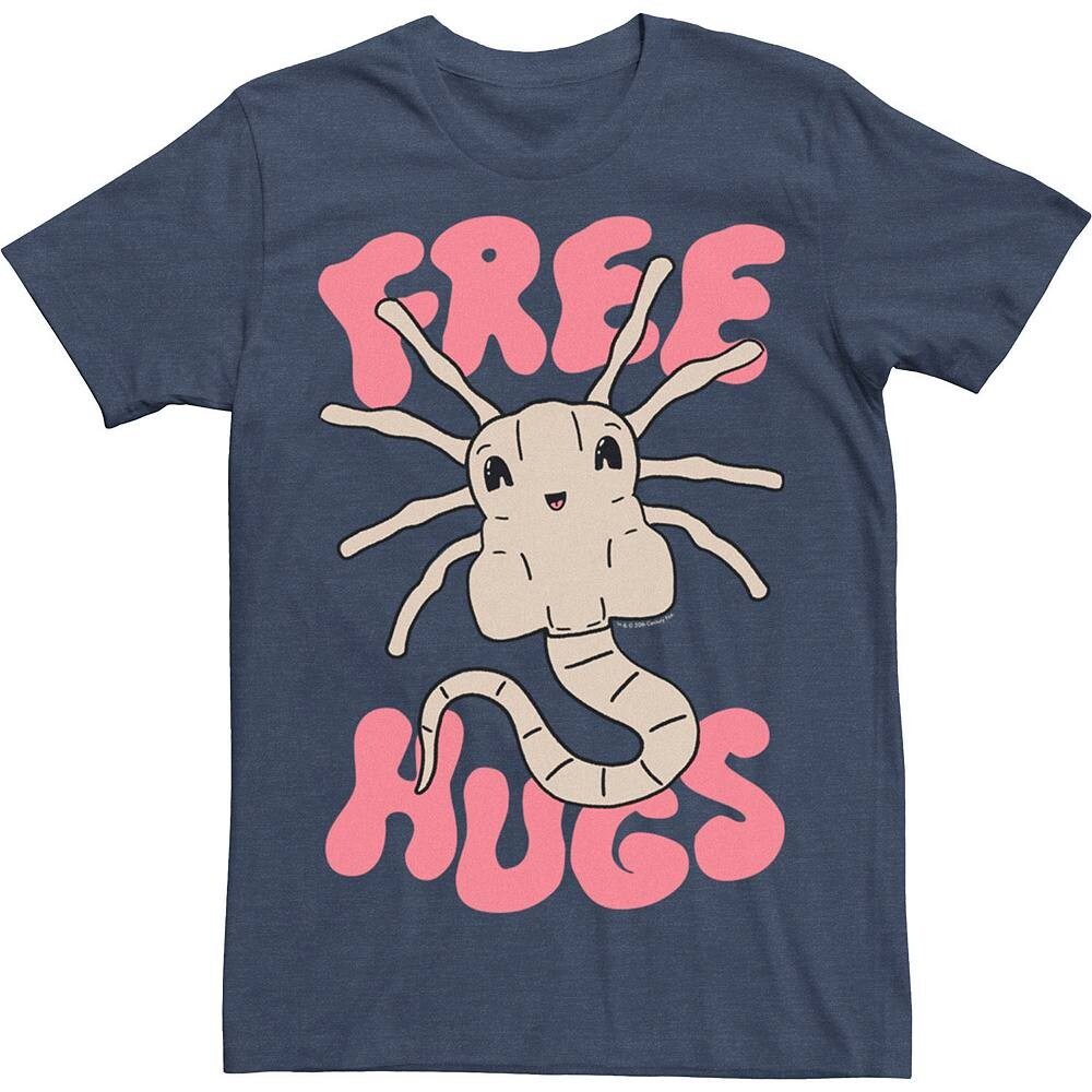 

Мужская футболка Alien Xenomorph Free Hugs Licensed Character, цвет Navy Heather