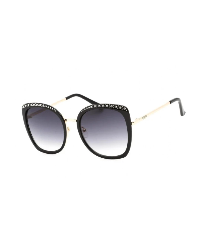 

Черные металлические солнцезащитные очки с деформированными линзами Guess, черный