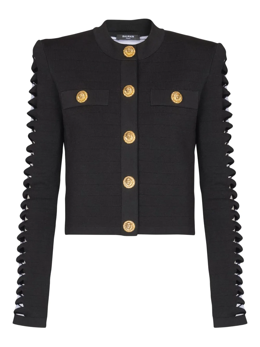 

Кардиган с вырезами на рукавах BALMAIN, черный