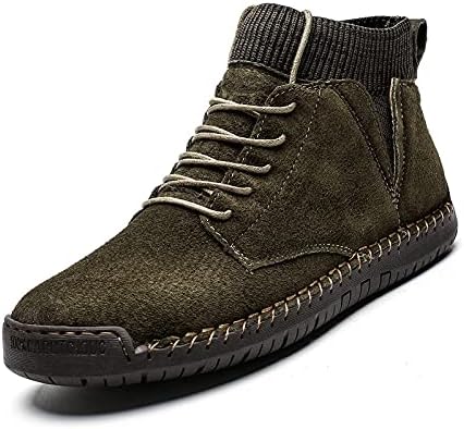 

Мужские повседневные кожаные туфли Hhhchpm, ботинки Чукка до щиколотки, слипоны, легкие лоферы средней высоты, обувь для ходьбы и вождения, ботинки Чукка на шнуровке для мужчин, зеленый