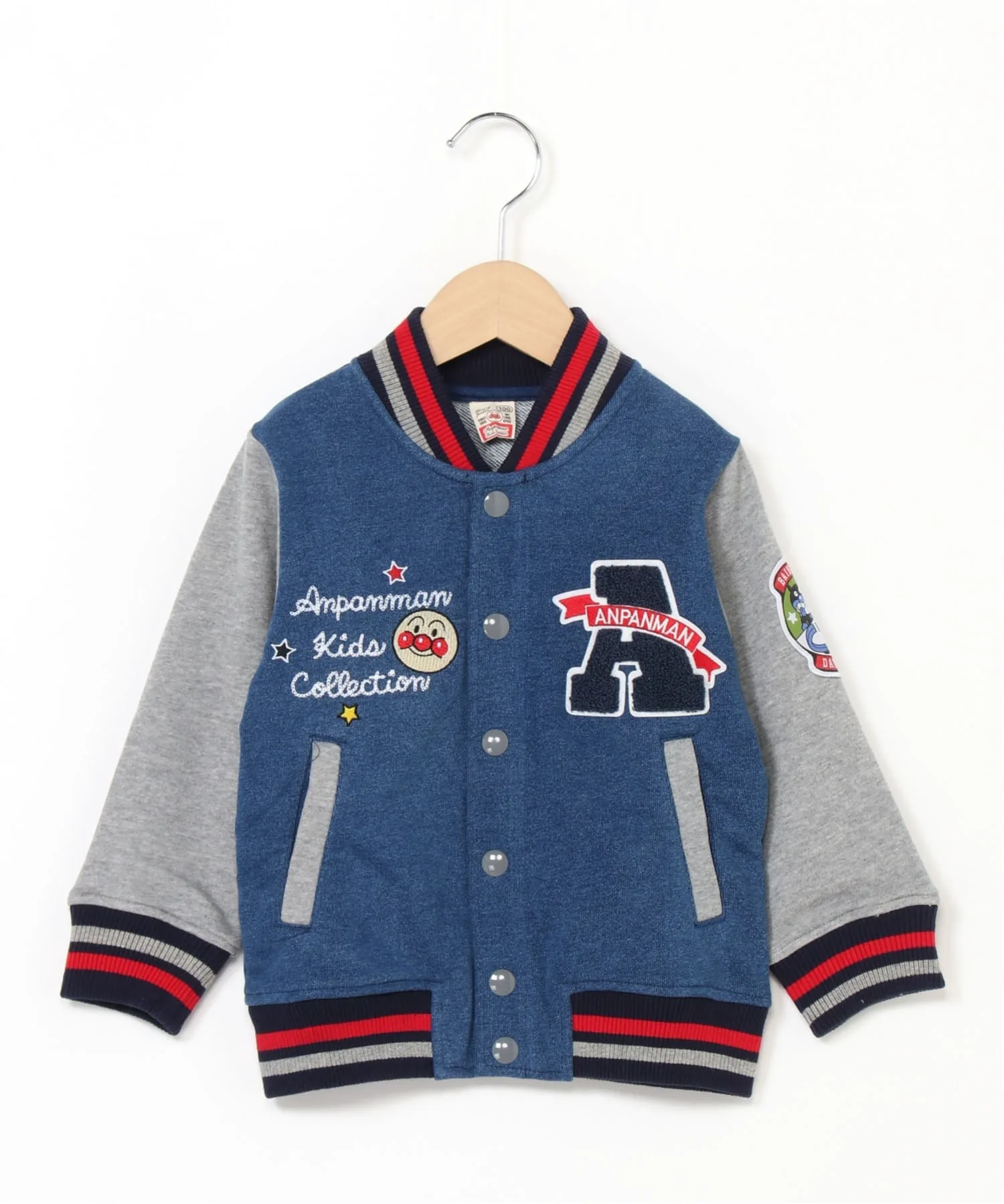 Детская коллекция ANPANMAN / (K) Вышитая стадионная куртка Anpanman Kids Collection, Navy — фото 3