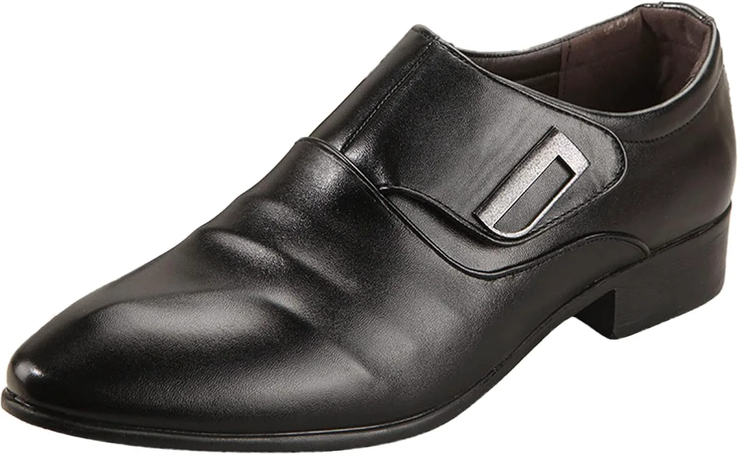 

Летние мужские белые заостренные повседневные кожаные туфли, молодежные стильные туфли с капюшоном, дышащие, самые удобные мужские рабочие туфли (черные, 9) No Brand