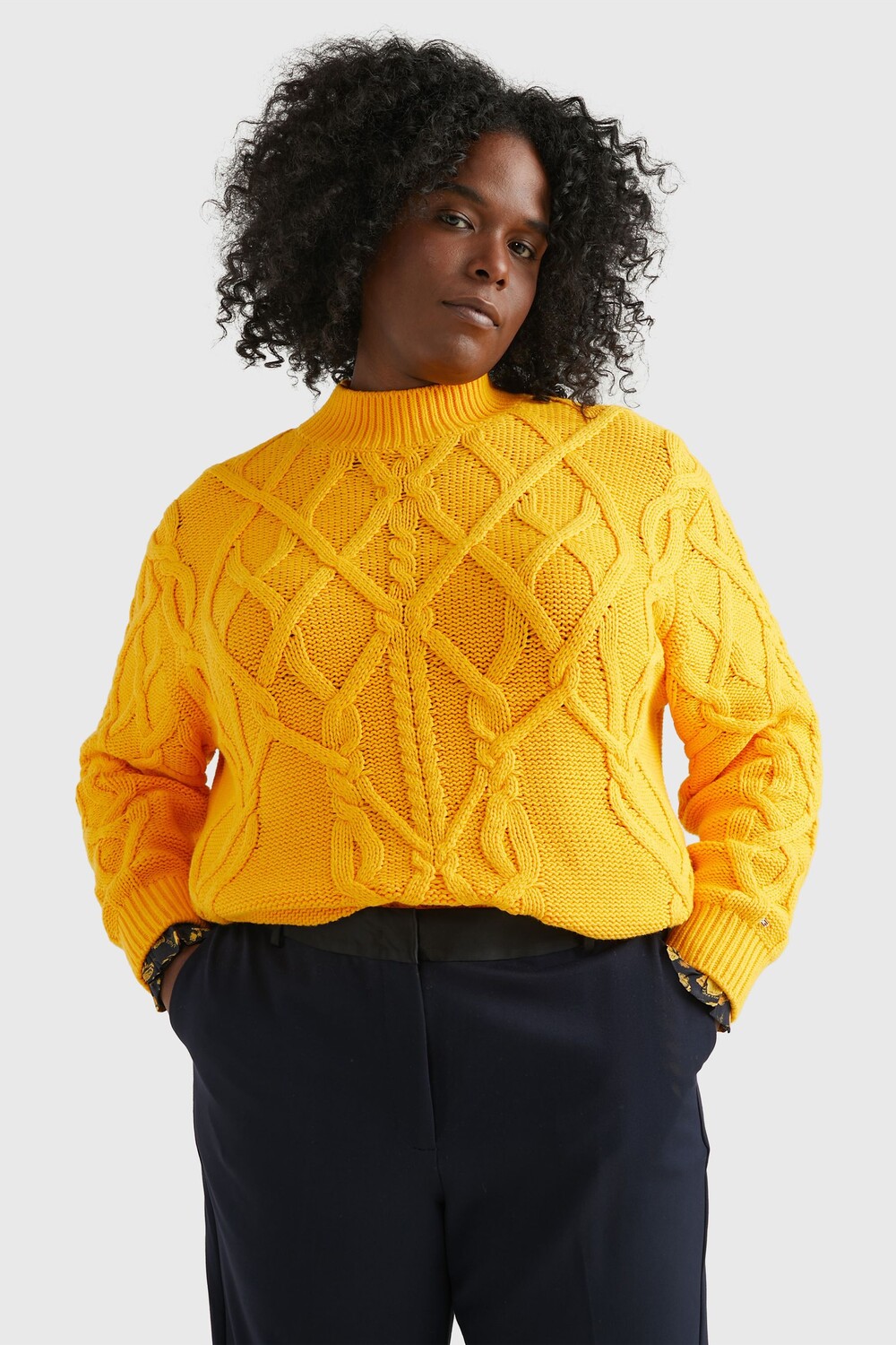

Желтый свитер свободного кроя Curve из ткани косой вязки Tommy Hilfiger, желтый