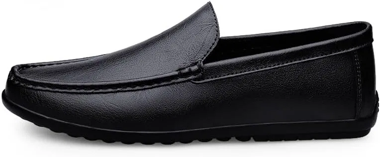 Лоферы кожаные мужские модные Black Lined SayfuR — фото 3