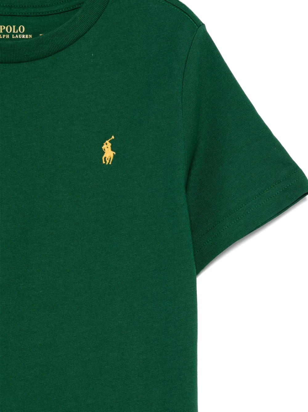 Футболка с вышитым пони-поло POLO RALPH LAUREN KIDS, зеленый — фото 3