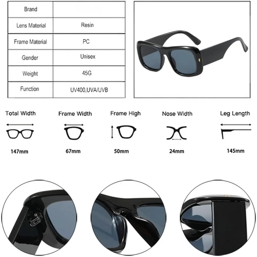 

Женские солнцезащитные очки квадратные, ретро с заклепками, конфетные цвета. Мужские солнцезащитные очки с широкими дужками, градиент, UV400. Black Pink