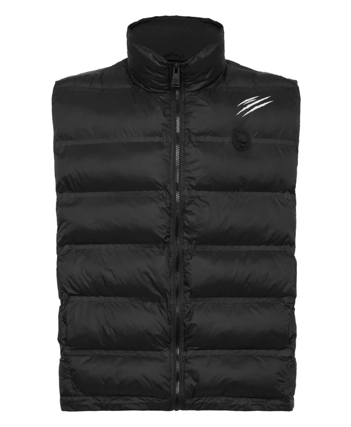 

Поцарапать пуховый жилет Plein Sport, черный