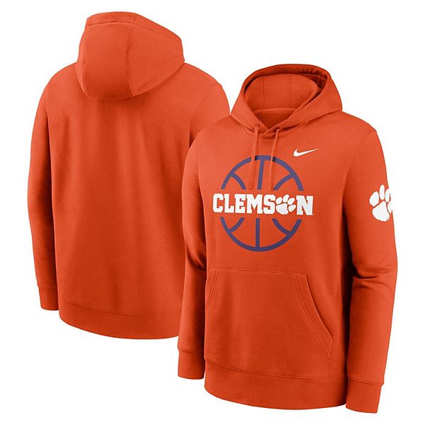 Толстовка с капюшоном Men's orange clemson tigers basketball icon club fleece pullover Nike — фото 2