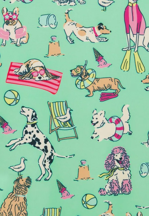 Купальник стандартного кроя с длинными рукавами Joules, Green Dogs — фото 3