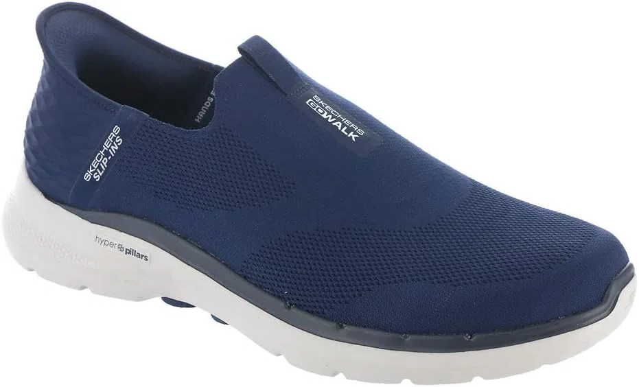 Кроссовки Skechers Slip-ins: GO Walk 6 Easy On Slip-on Walking Trainers, Navy Textile Navy Synthetic Navy Trim — фото 2