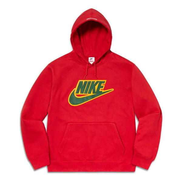 

Толстовка x supreme leather appliqu hoodie 'red' Nike, красный