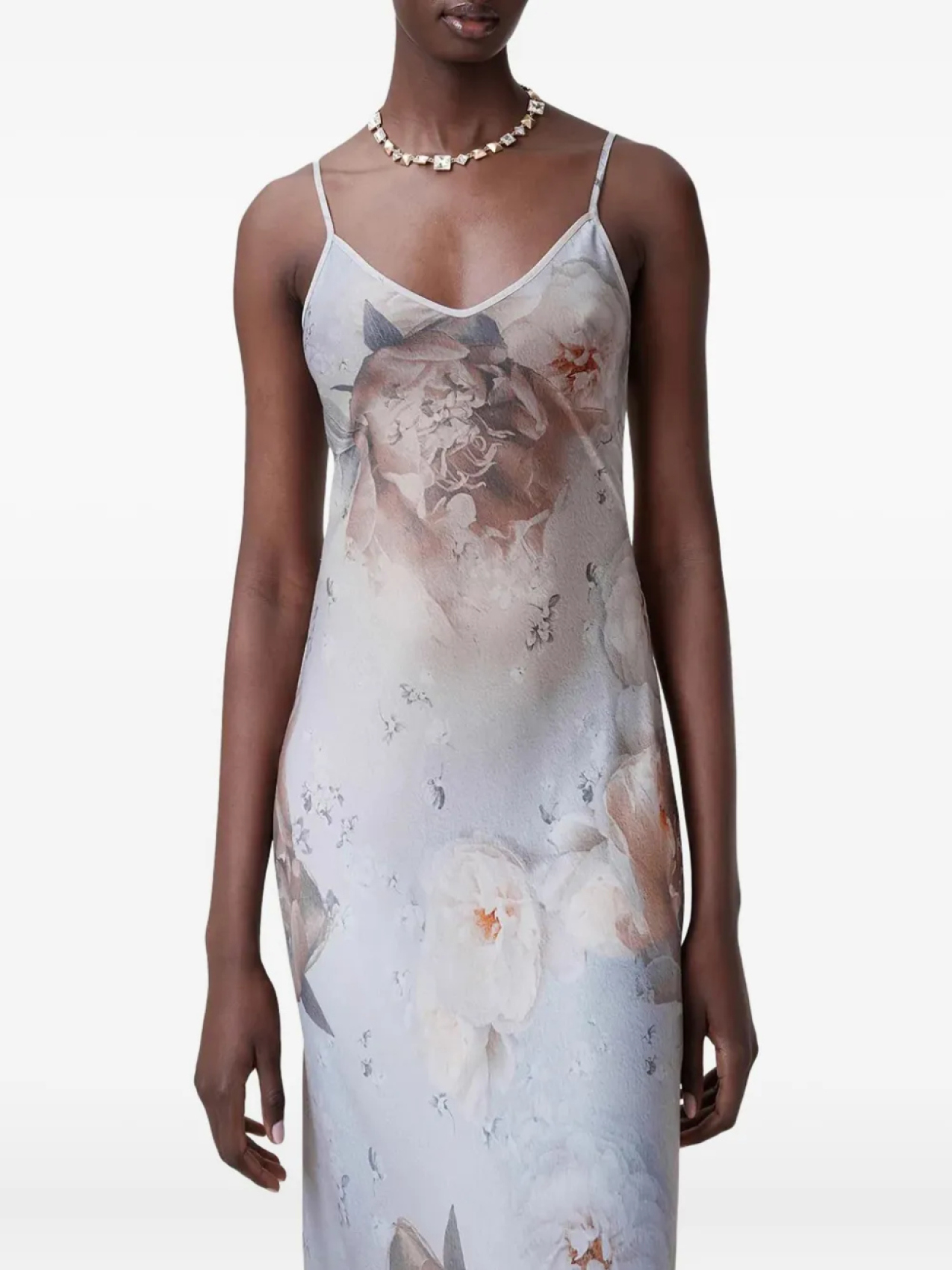 

Платье макси с цветочным принтом AllSaints Bryony, синий