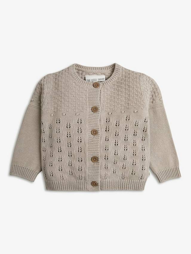 

Детский хлопчатобумажный вязаный кардиган pointelle The Little Tailor, цвет Fawn