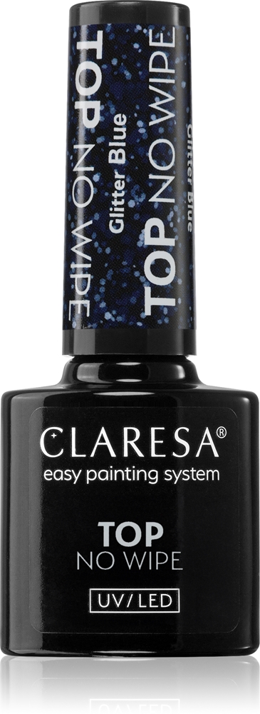 

Уф/Светодиодный верхний слой с блестками, не требующий стирания, глянцевый гель-лак для ногтей Claresa, atspalvis glitter blue 5 гр