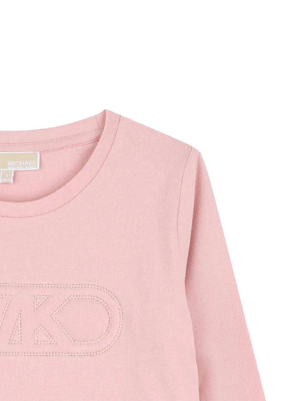 Футболка с вышитым логотипом Michael Kors Kids, розовый — фото 3