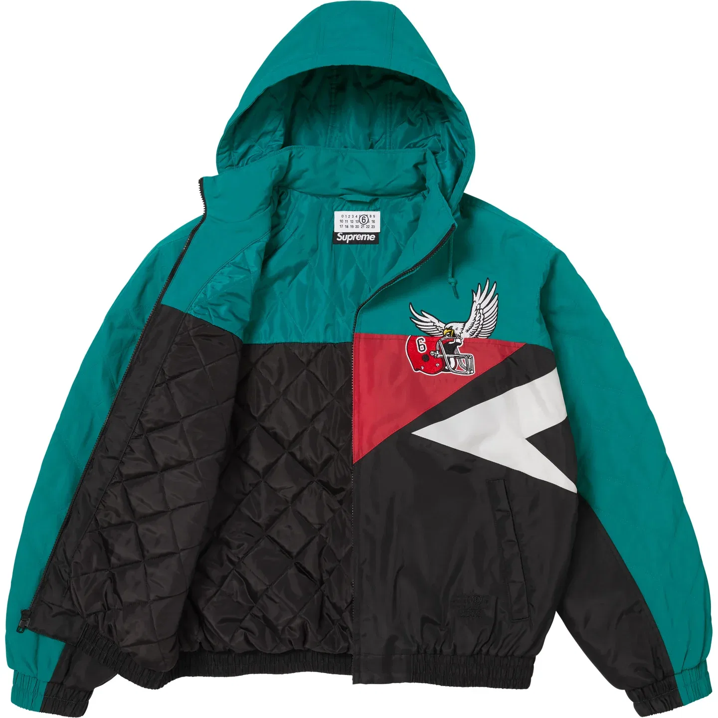 Куртка MM6 Maison Margiela SS26 WEEK4 Split Stadium Jacket, унисекс Supreme, Black — фото 3