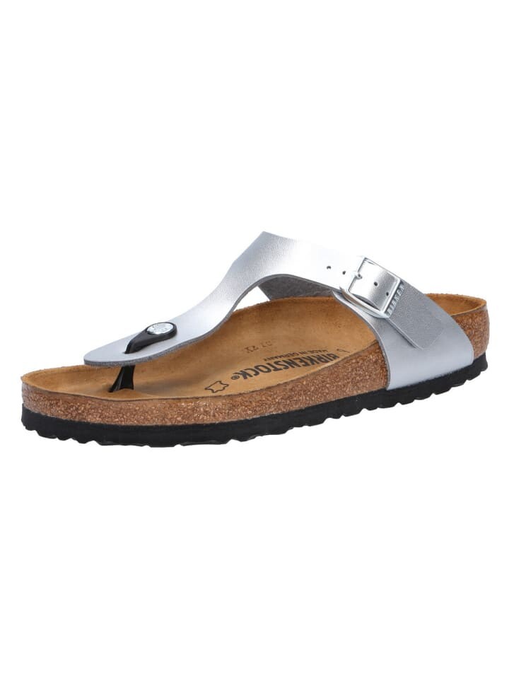

Шлепанцы Birkenstock Tieffußbett Pantolette GIZEH, серебряный