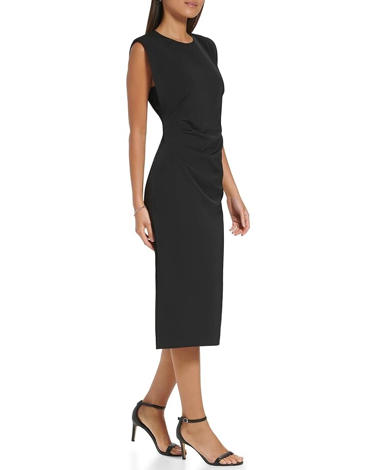 

Платье Calvin Klein String Shoulder Cinched Dress, черный