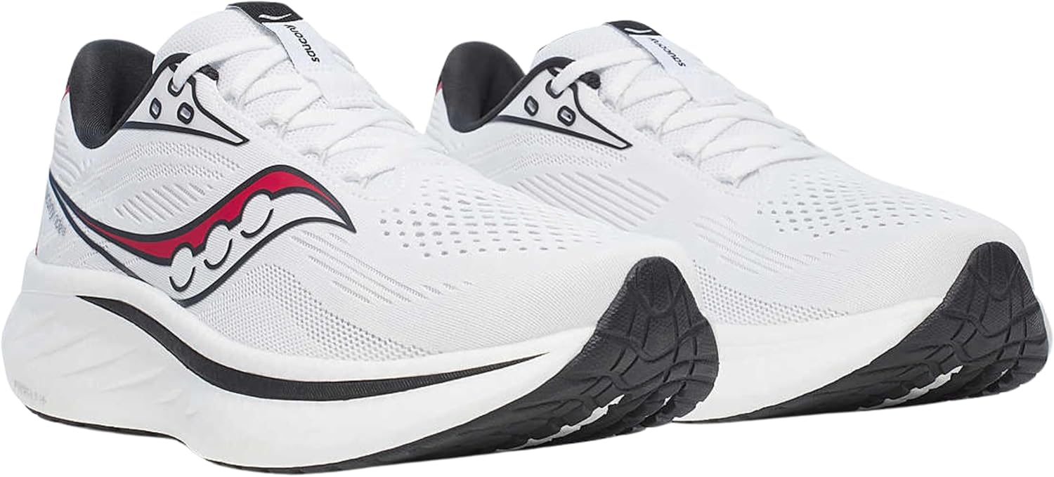 Мужские кроссовки для бега Saucony Ride 18, белый/черный — фото 3