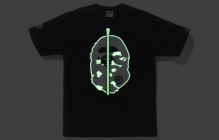Футболка Bape City Camo 2nd Ape A BATHING APE, черно-белая — фото 4