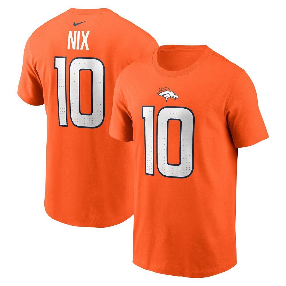 

Мужская футболка Nike Bo Nix Orange Denver Broncos 2024 NFL Draft First Round Pick с именем и номером, цвет Den Orange