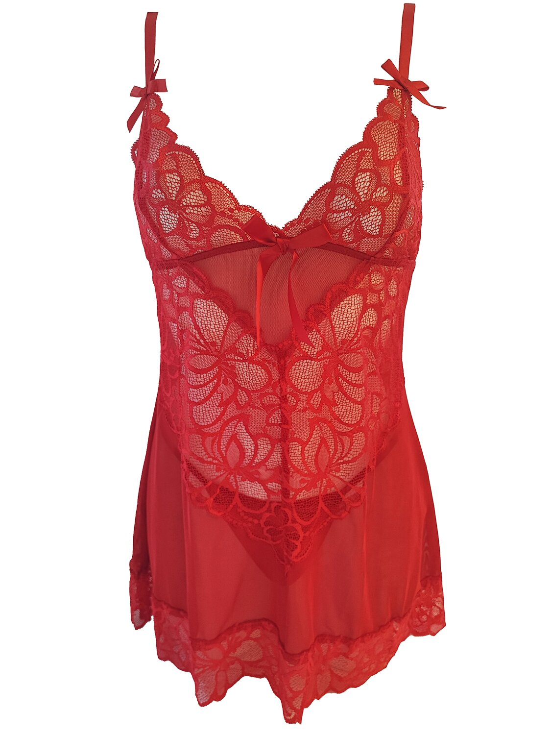 

ORGANZA Lingerie Пеньюар 'Spitzennegligé' в красном цвете