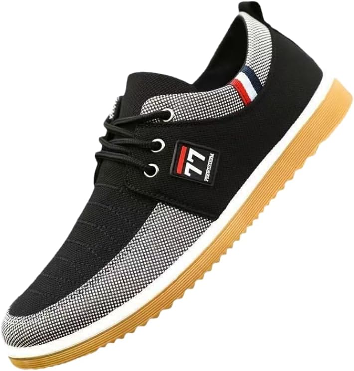 

Мужские повседневные кроссовки Hhhchpm с шнуровкой, удобные, с нескользящей подошвой и дышащим верхом из ткани, для ходьбы и вождения, на все сезоны, черный