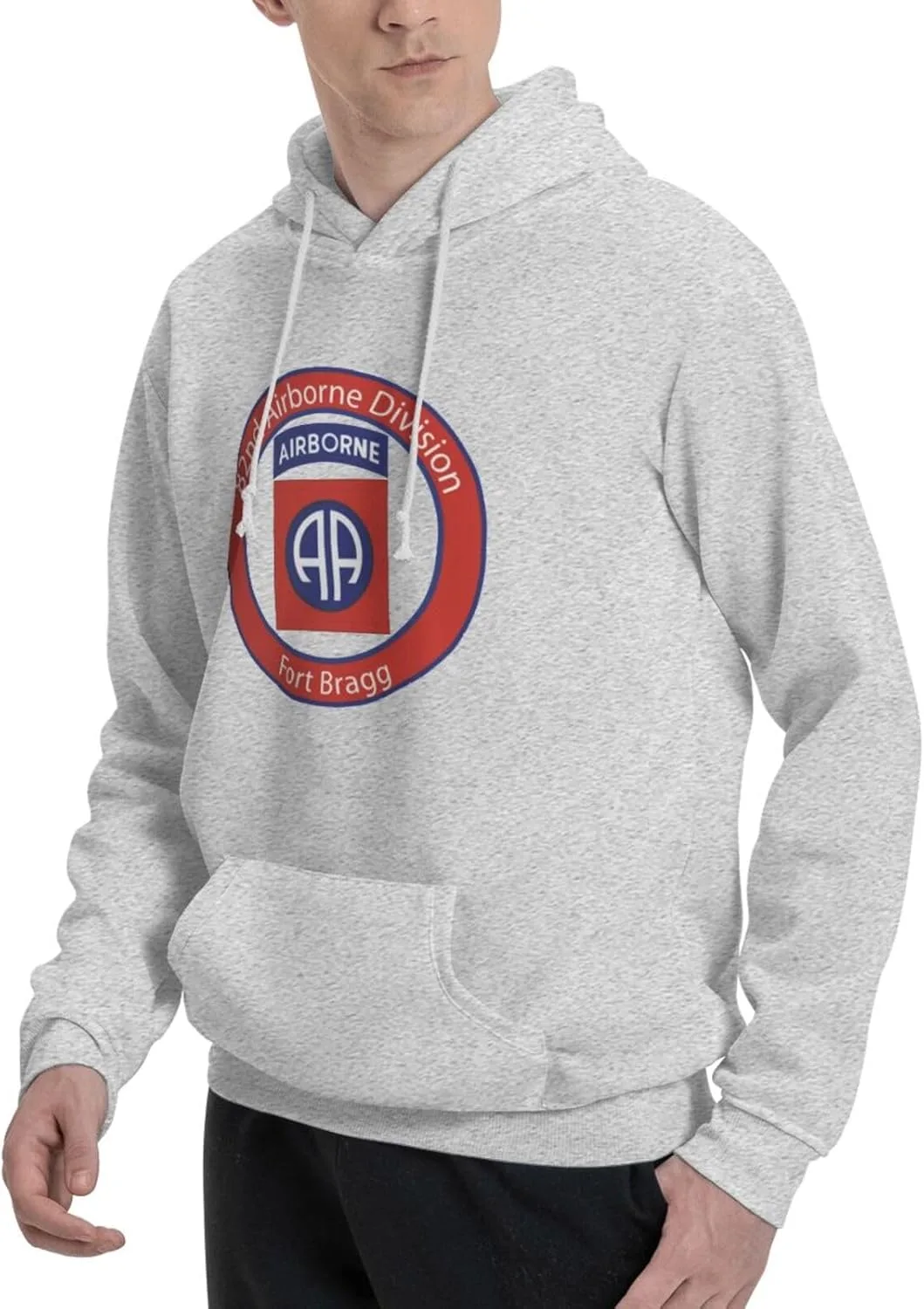 Свитшот мужской 82nd Airborne Division Fort с капюшоном и карманом Generic, серый — фото 3